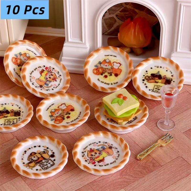 Resin Craft Kit - 10개 세트 인형집 미니어처 강아지 프린트