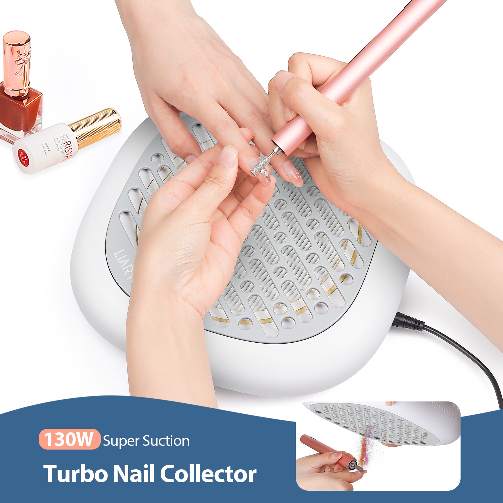 Vacuum Chamber Small - 130W 고출력 미니 네일 먼지 수집기