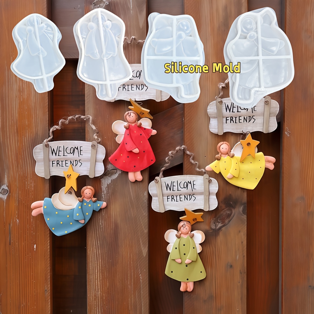 4pcs 천사 펜던트 금형, 수지 실리콘 금형, 천사  - Resin Craft Ideas 리뷰 및 가격