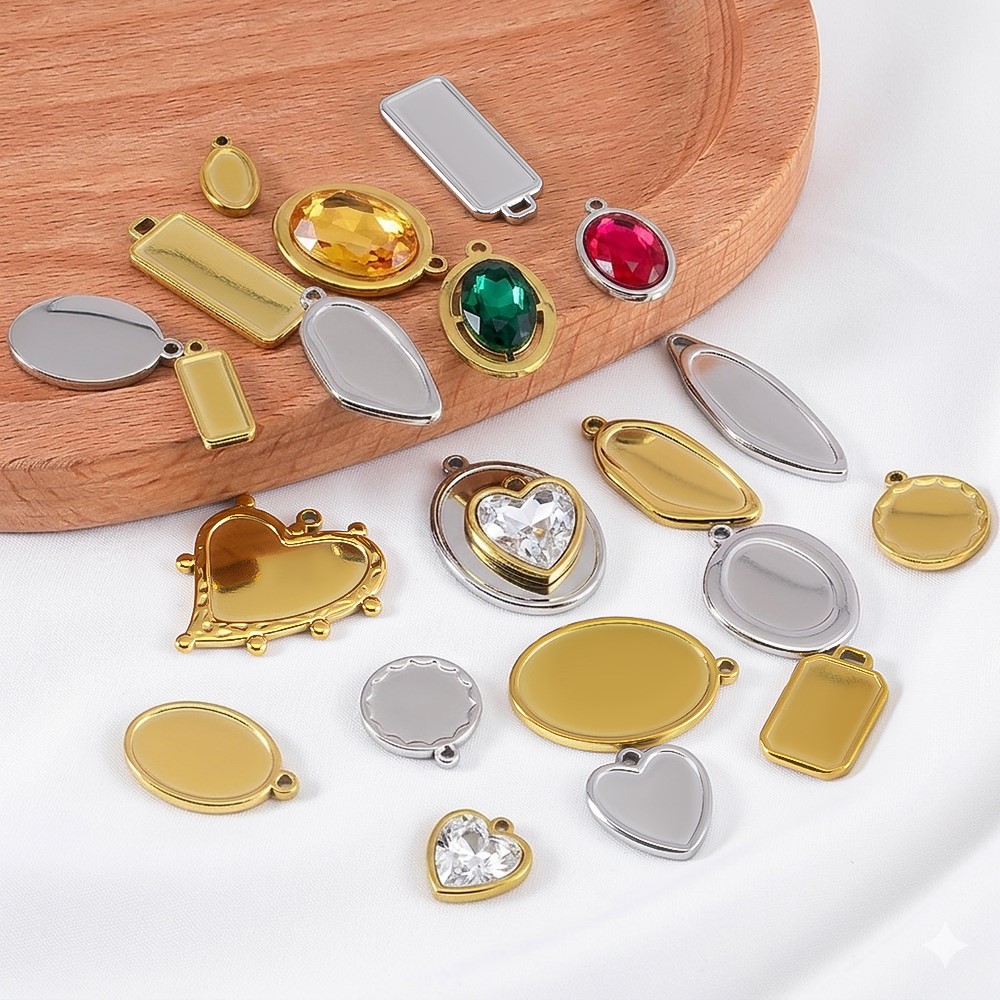 5개 1개 변색없는 스테인리스 불규칙 베젤 참 펜던트  - Resin Crafts 리뷰 및 가격