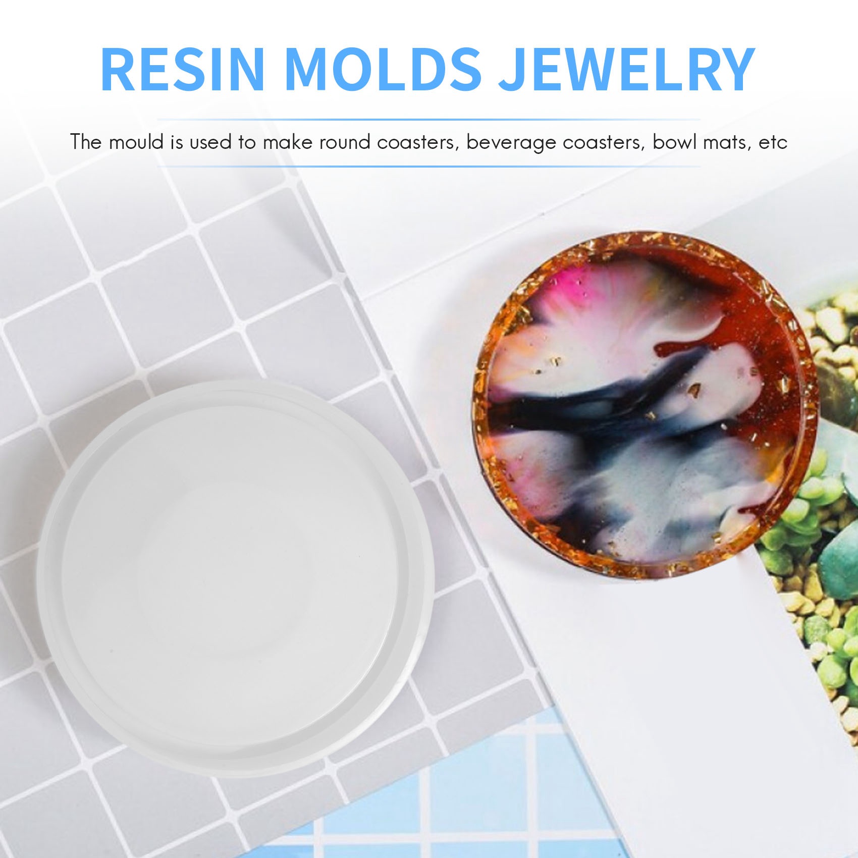 ABQR 4팩 대형 DIY 원형 코스터 실리콘 몰드,  - Coaster Mold Round 리뷰 및 가격