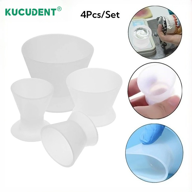4개/세트 치과용 실리콘 혼합컵 고무 혼합볼 유연한 자 - Mixing Cup Silicone 리뷰 및 가격