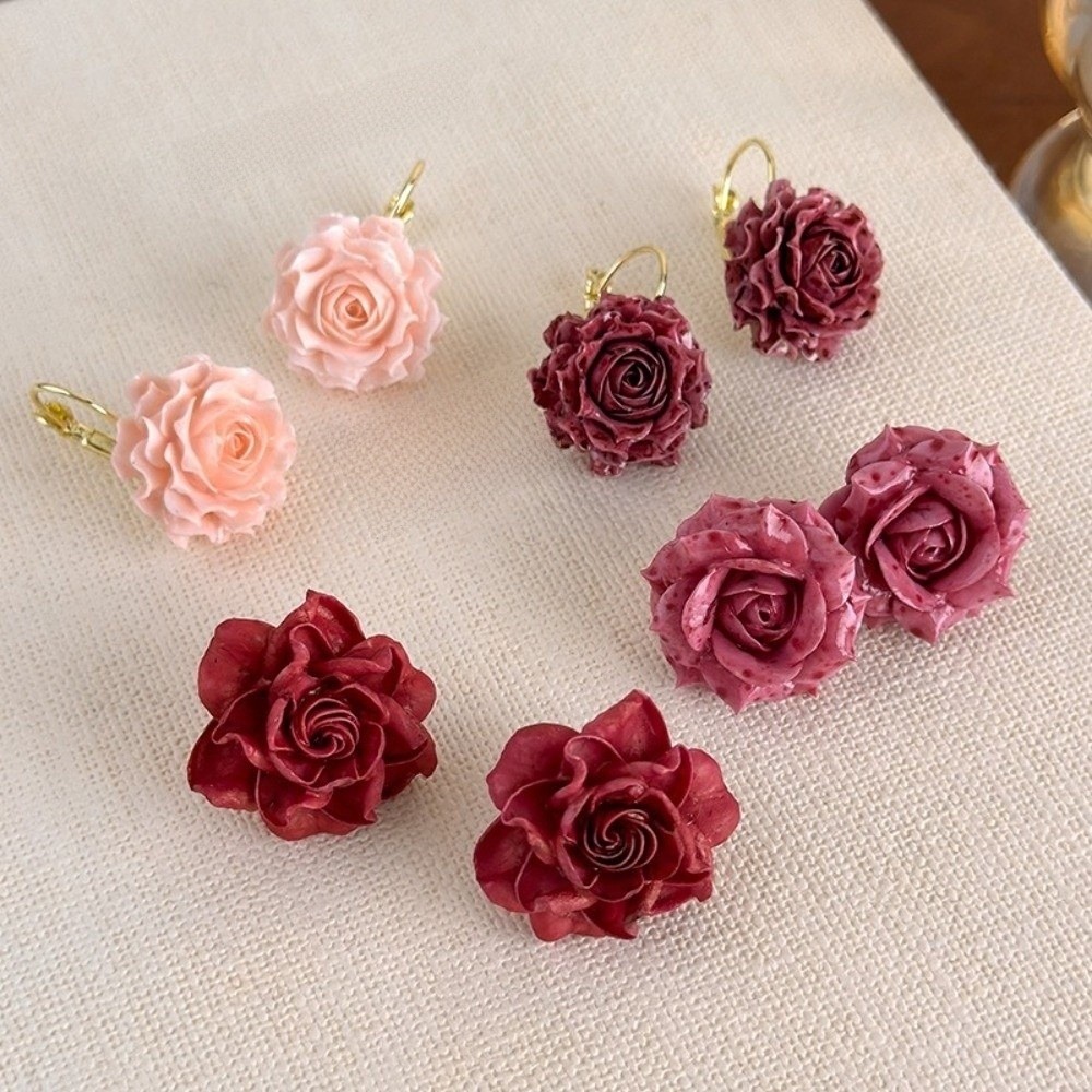 달콤한 인공 장미 귀걸이 레진 레트로 보존 꽃 귀걸이  - Flower Preservation Resin 리뷰 및 가격