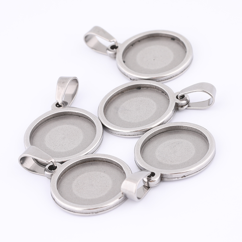 10pcs 15mm 라운드 카보 숑 기본 설정 스테인레 - Bezels Set Pendant 리뷰 및 가격