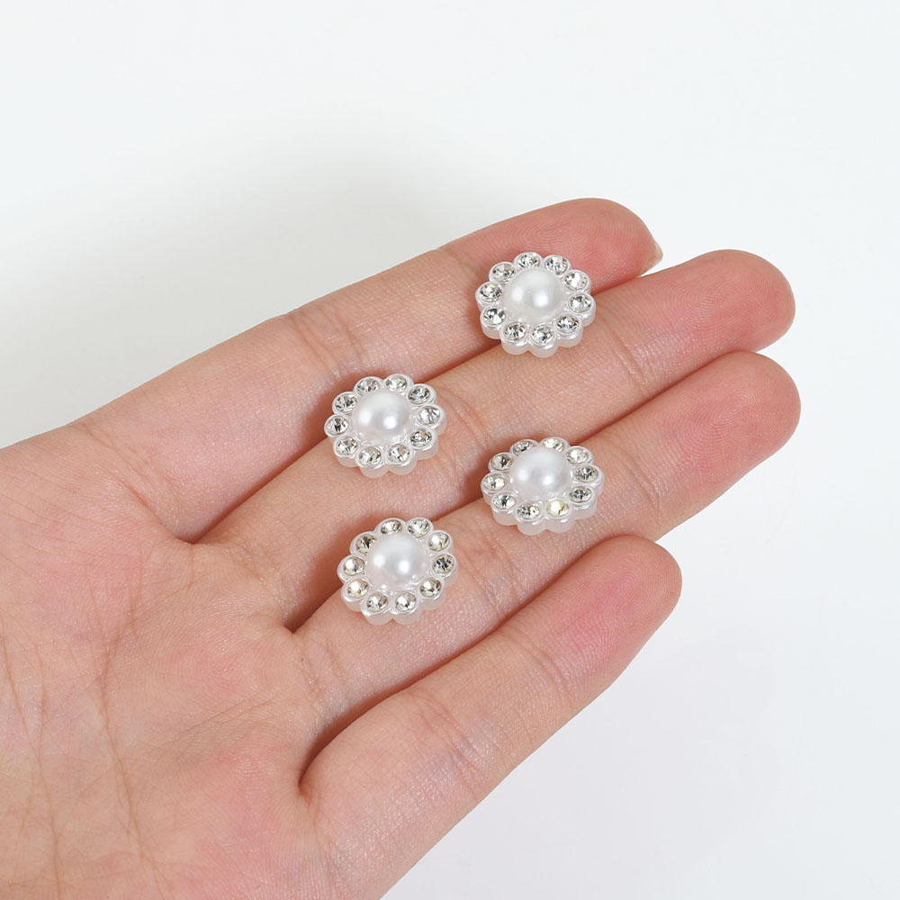 50pcs 화이트 플랫 모조 진주 수지 진주 꽃 패치  - Flower Preservation Resin 리뷰 및 가격